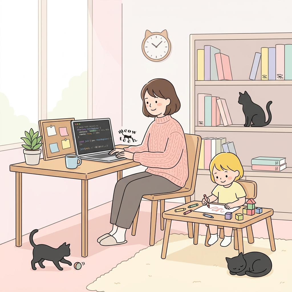 在宅で働く女性